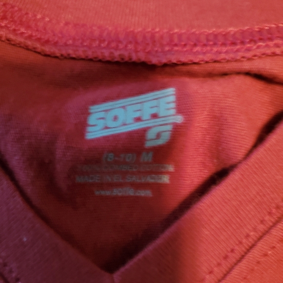 5/25 Soffe Maroon White Varsity Stripes Shirt M - Picture 4 of 5